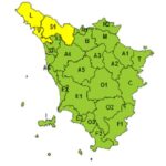 Emessa allerta codice Giallo per temporali forti con rischio idrogeologico dalle ore 17,00 alle ore 23,59 di domani venerdì, 23 Ottobre 2026.